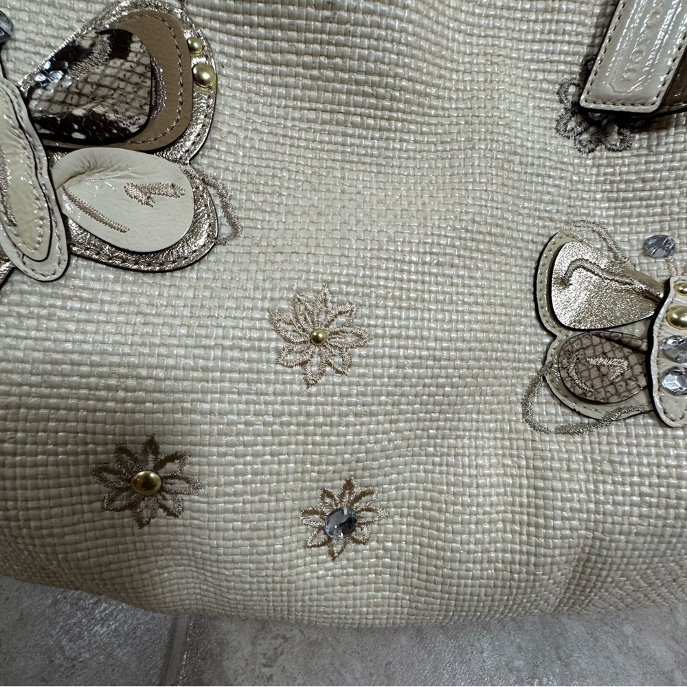 Coach Straw Bag with butterflies - Picture 8 of 15